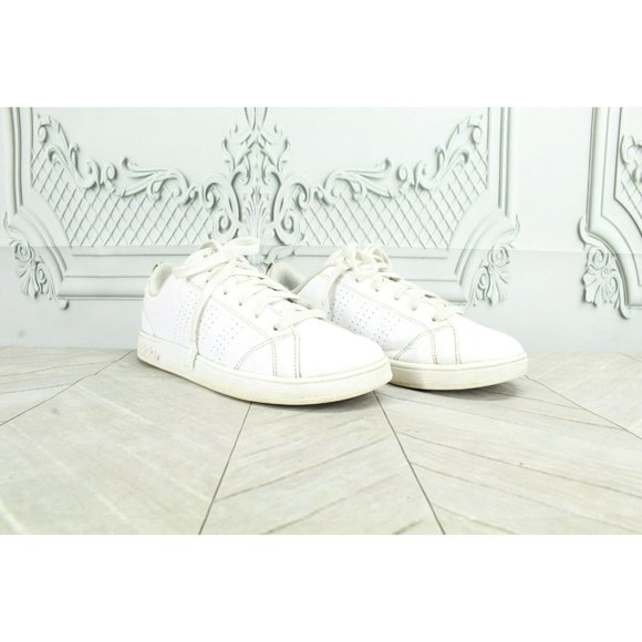 Adidas  White Leather Lace Up Low Top Athletic Sneaker Shoes Size 4.5 - Picture 3 of 9